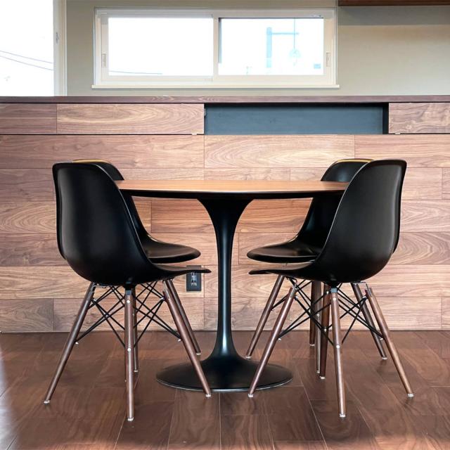 ダイニングテーブル型 直径120cm ウォールナット チューリップ ダイニングテーブルウッド （ 開梱設置 リプロダクト デザイナーズ 丸 ラウンド テーブル カフェテーブル ミニテーブル 4人掛け 5人掛け 木目調 ）