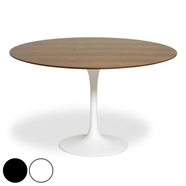 ダイニングテーブル型 直径120cm ウォールナット チューリップ ダイニングテーブルウッド （ 開梱設置 リプロダクト デザイナーズ 丸 ラウンド テーブル カフェテーブル ミニテーブル 4人掛け 5人掛け 木目調 ）