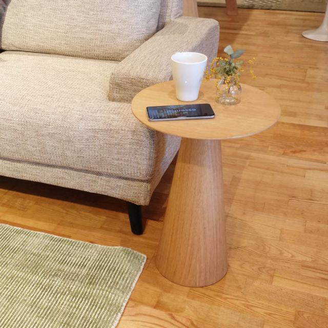 コーヒーテーブル 円型 直径35cm 高さ50cm オーク ピルツコーヒーテーブルC （ リプロダクト デザイナーズ サイドテーブル 丸テーブル ラウンド ナイトテーブル ミニテーブル ソファ ベッド 横 玄関 リビング ）
