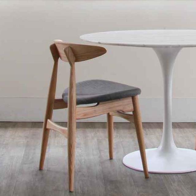 ダイニングチェア 座面高47cm レッドオーク 1542 （ チェア ダイニング イス 椅子 食卓椅子 完成品 木製 天然木 肘なし 背もたれ アーチ形状 ファブリック チェアー いす 食卓 リビング 木製椅子 リビングチェア ）_6