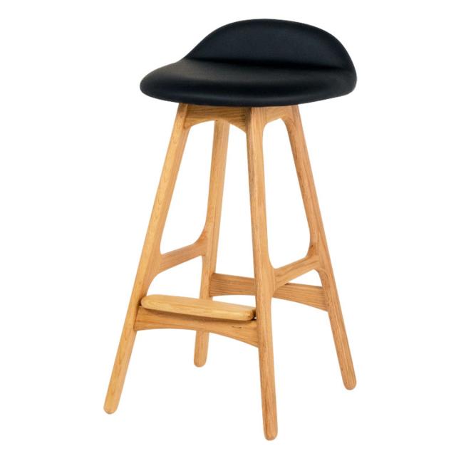 カウンターチェア 座面高65cm 本革 スツール 7279 （ バーチェア