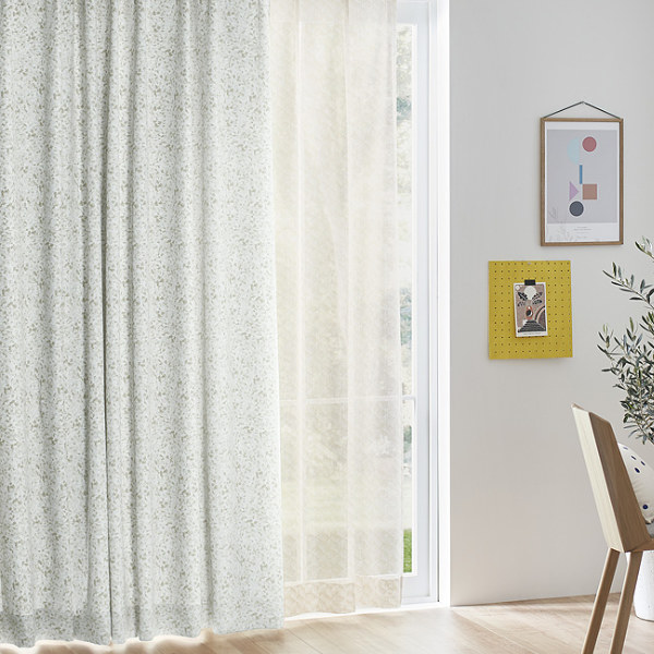 カーテン オーダーカーテン ドレープカーテン イロイロナイロシャコウ 1.5倍ヒダ 巾301〜334×丈201〜220cm （ オーダー サイズオーダー オーダーメイド 1cm単位 ナチュラル おしゃれ 日本製 国産 広い ）