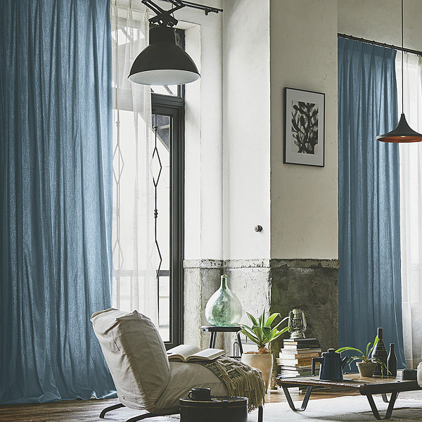 カーテン オーダーカーテン ドレープカーテン デニム ムジ 1.5倍ヒダ