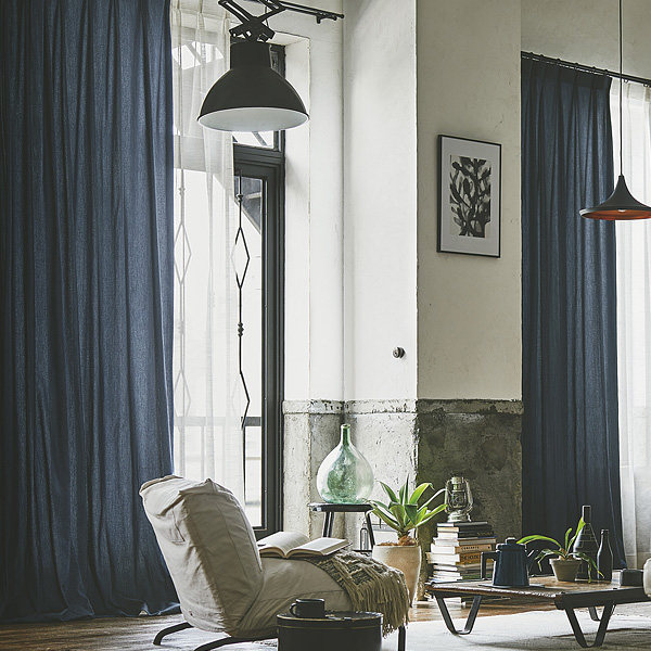 カーテン オーダーカーテン ドレープカーテン デニム ムジ 1.5倍ヒダ