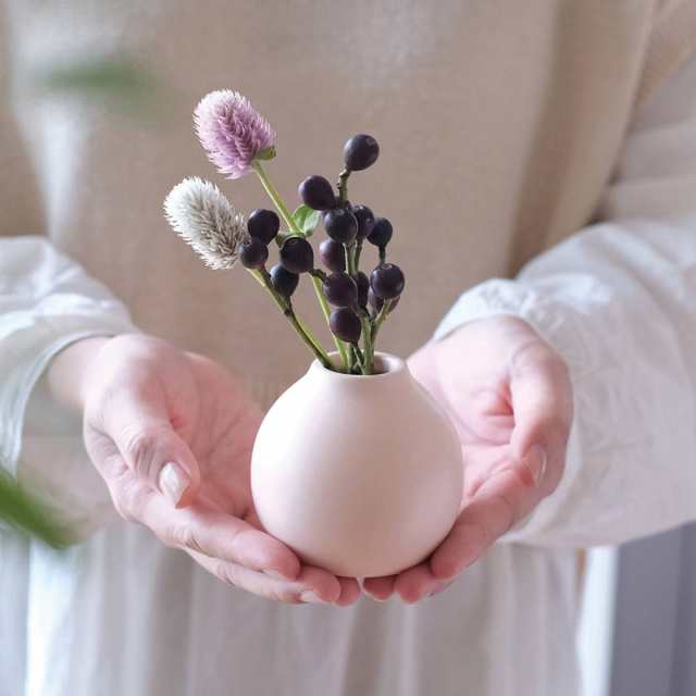 花瓶 ミニメロウベース 陶器 直径7.5×高さ7cm （ 一輪挿し 花びん ベース フラワーベース ミニ 丸 花 植物 切花 一輪 ドライフラワー  フの通販はau PAY マーケット - インテリアパレット | au PAY マーケット－通販サイト