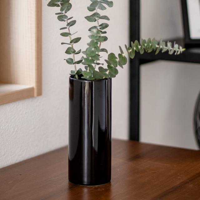 花瓶 モノトーンフラワーベース 陶器 直径7×高さ18cm （ フラワー