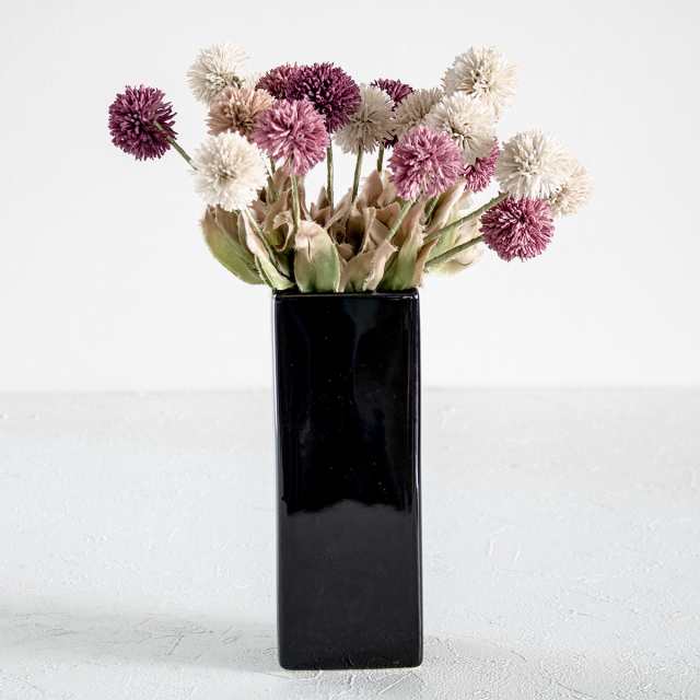 花瓶 モノトーンフラワーベース 陶器 幅6.5×奥行6.5×高さ18cm 花瓶 モノトーンフラワーベース 陶器 幅6.5×奥行6.5×高さ18cm