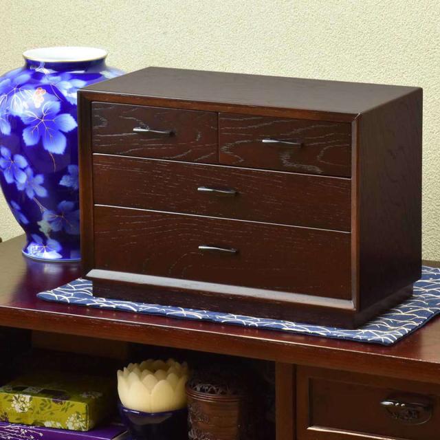 ミニチェスト 3段4杯 和風 レターケース 万両 幅35cm （ ミニ チェスト