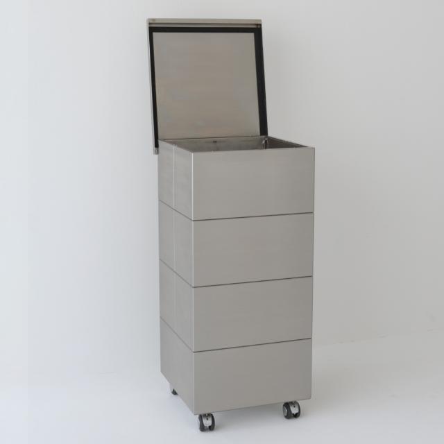 ゴミ箱 45L CUBOID シングル 天然無垢 蓋 （ KENNER ごみ箱 45リットル papperskorg 大容量 分別 ふた付き 高級 こだわり インテリア おしゃれ インダストリアル ゴミ箱 ふた付き ゴミ箱 45リットル ゴミ箱 おしゃれ）_5