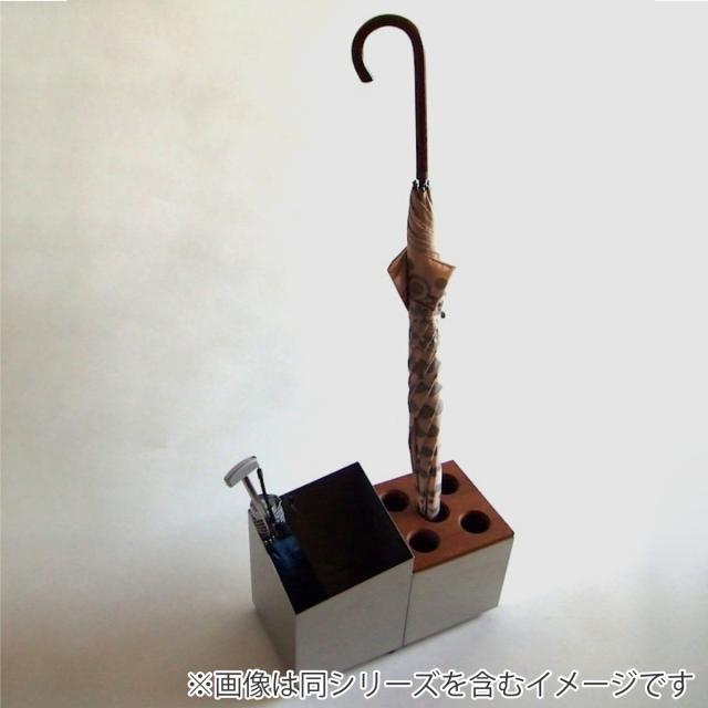 傘立て CUBE 5穴タイプ 天然木 ステンレス （ アンブレラスタンド スリム傘立て 傘スタンド 玄関 傘 収納 玄関収納 ステンレス製 木製 北欧 傘立 スタイリッシュ シルバー 傘収納 シンプル おしゃれ 省スペース 傘入れ ）