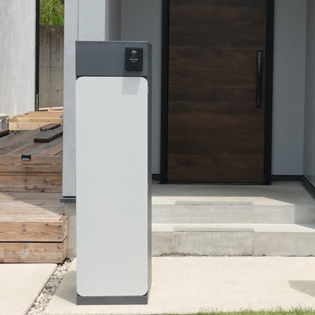 宅配ボックス 郵便ポスト 門柱 AXENT DOOR インターホン穴有 （ ポスト 宅配 ボックス 宅配ポスト 一戸建て用 スタンドポスト ポスト一体型 据え置き 置き配用ボックス 郵便 郵便受け 宅配BOX 3段式 ダイヤル錠 インターホン 穴あり ）_7