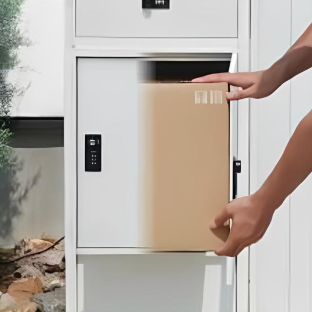 宅配ボックス 郵便ポスト 門柱 AXENT DOOR インターホン穴無 （ ポスト 宅配 ボックス 宅配ポスト 一戸建て用 スタンドポスト ポスト一体型 据え置き 置き配用ボックス 郵便 郵便受け 宅配BOX 3段式 ダイヤル錠 インターホン 穴なし ）_10