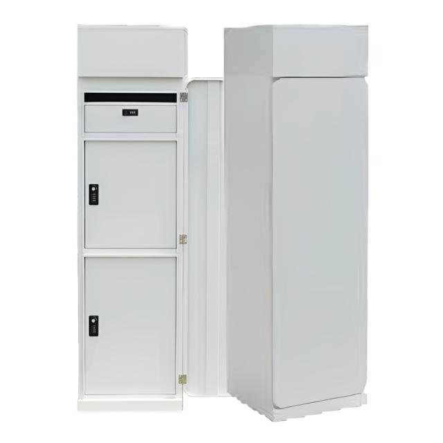 宅配ボックス 郵便ポスト 門柱 AXENT DOOR インターホン穴無 （ ポスト 宅配 ボックス 宅配ポスト 一戸建て用 スタンドポスト ポスト一体型 据え置き 置き配用ボックス 郵便 郵便受け 宅配BOX 3段式 ダイヤル錠 インターホン 穴なし ）_11