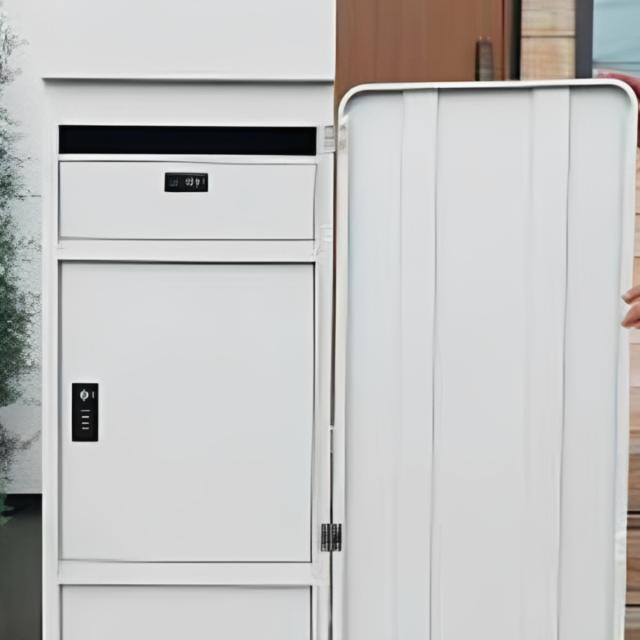 宅配ボックス 郵便ポスト 門柱 AXENT DOOR インターホン穴無 （ ポスト 宅配 ボックス 宅配ポスト 一戸建て用 スタンドポスト ポスト一体型 据え置き 置き配用ボックス 郵便 郵便受け 宅配BOX 3段式 ダイヤル錠 インターホン 穴なし ）_9