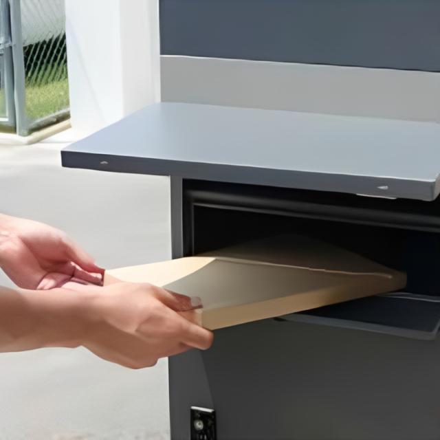 宅配ボックス 郵便ポスト 門柱 AXENT SQUARE インターホン穴無 （ ポスト 宅配 ボックス 宅配ポスト 一戸建て用 スタンドポスト ポスト一体型 据え置き 置き配用ボックス 郵便 郵便受け 宅配BOX 3段 ダイヤル錠 インターホン 穴なし ）_9