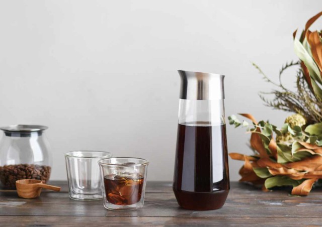 キントー 冷水筒 ピッチャー 1L LUCE コールドブリューカラフェ 耐熱ガラス （ KINTO 電子レンジ対応 食洗機対応 水差し 麦茶ポット 耐熱 ガラス 茶こし付き ストレーナー シンプル おしゃれ 冷水ポット 熱湯 ガラス製 麦茶 ）の通販は