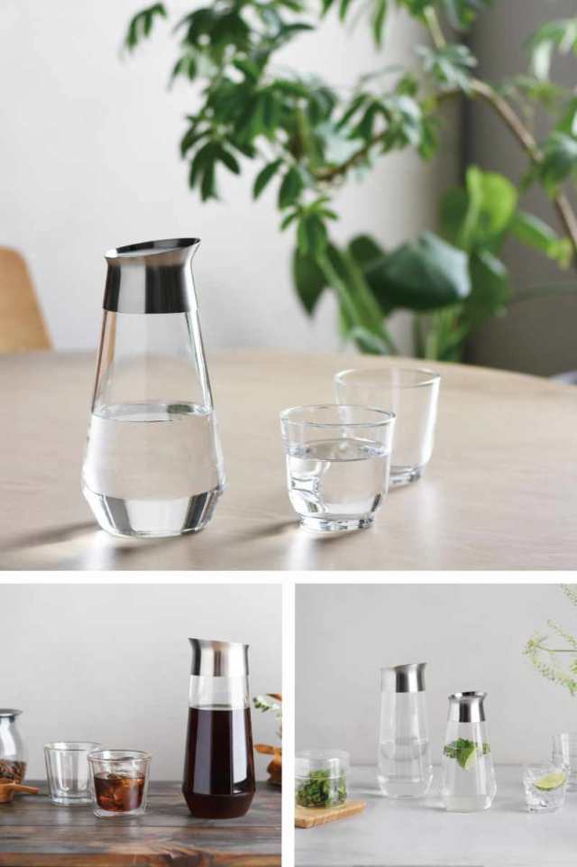 キントー 冷水筒 ピッチャー 1L LUCE コールドブリューカラフェ 耐熱ガラス （ KINTO 電子レンジ対応 食洗機対応 水差し 麦茶ポット 耐熱 ガラス 茶こし付き ストレーナー シンプル おしゃれ 冷水ポット 熱湯 ガラス製 麦茶 ）の通販は