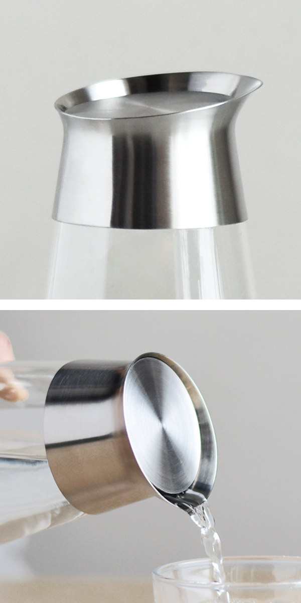 キントー 冷水筒 ピッチャー 1L LUCE コールドブリューカラフェ 耐熱ガラス （ KINTO 電子レンジ対応 食洗機対応 水差し 麦茶ポット 耐熱 ガラス 茶こし付き ストレーナー シンプル おしゃれ 冷水ポット 熱湯 ガラス製 麦茶 ）の通販は