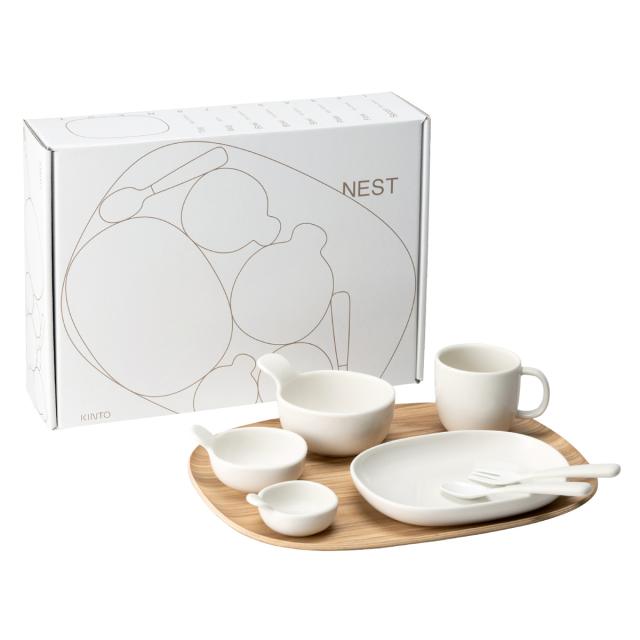 KINTO キントー NEST 8pcs セット （ 電子レンジ対応 食洗機対応 離乳食 子供 キッズ 磁器製 ボウル プレート マグ マグカップ スプーン フォーク トレイ トレー おしゃれ ）_12
