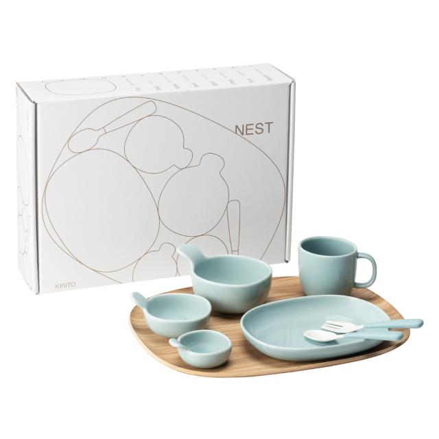 KINTO キントー NEST 8pcs セット （ 電子レンジ対応 食洗機対応 離乳食 子供 キッズ 磁器製 ボウル プレート マグ マグカップ スプーン フォーク トレイ トレー おしゃれ ）_13