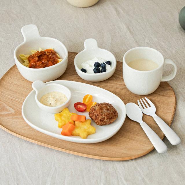 KINTO キントー NEST 8pcs セット （ 電子レンジ対応 食洗機対応 離乳食 子供 キッズ 磁器製 ボウル プレート マグ マグカップ スプーン フォーク トレイ トレー おしゃれ ）_6