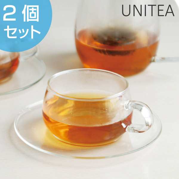 キントー カップ＆ソーサー ティーカップ UNITEA ユニティ 230ml 2個セット ガラス製 （ KINTO コップ セット 食洗機対応 ガラス  ソーサの通販はau PAY マーケット - リビングート