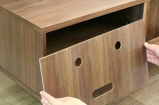 テレビボード 縦格子デザイン ウォールナット突板 KISSUI 幅180cm （ 開梱設置 キッスイ TV台 TVボード テレビラック テレビ 完成品 無垢 木製 収納 リビング収納 ウォルナット 引き出し 可動棚 ）_4