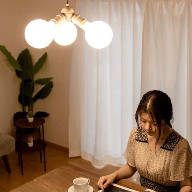 パッロ ペンダントライト Black3灯 （ 照明 ライト LED 対応 3灯 10畳 シーリング用 天井照明 照明器具 シンプル おしゃれ インテリア ペンダント 間接照明 ミニマル リビング ダイニング 寝室 トイレ インダストリアル ）_6