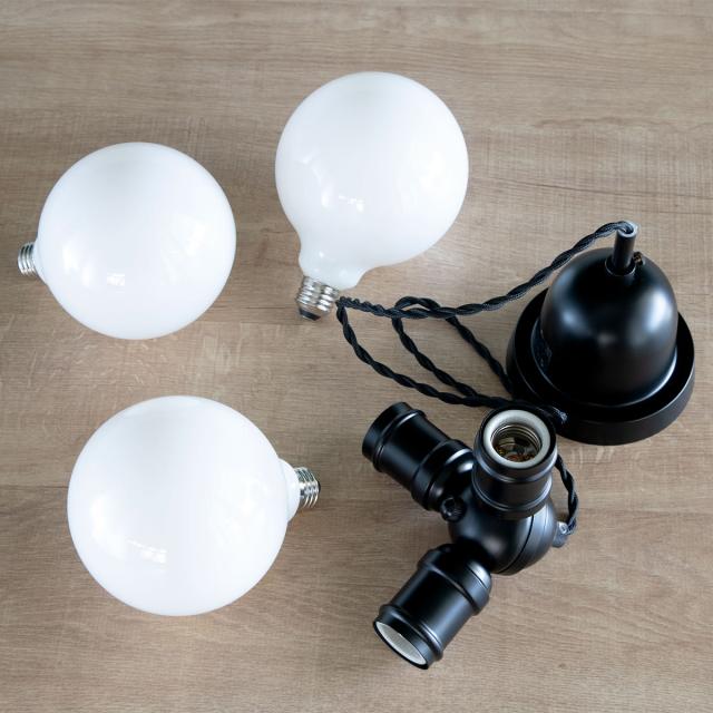 パッロ ペンダントライト Black3灯 （ 照明 ライト LED 対応 3灯 10畳 シーリング用 天井照明 照明器具 シンプル おしゃれ インテリア ペンダント 間接照明 ミニマル リビング ダイニング 寝室 トイレ インダストリアル ）_8