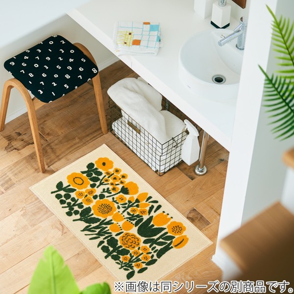 玄関マット 60×110cm 厚さ 8mm 屋内 Kobe Muoto Collection Kukkalaulu （ 薄型 洗える 滑り止め ラグ ドアマット キッチン リビング インテリア おしゃれ 室内 水洗い 洗濯機 吸水 エントランス 洗面所 ）_6