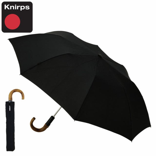 折りたたみ傘 Knirps Topmatic SL Black KNS828 ウッドハンドル 雨傘 （ クニルプス 折り畳み傘 大きめ メンズ レディース 丈夫 ワンタッ