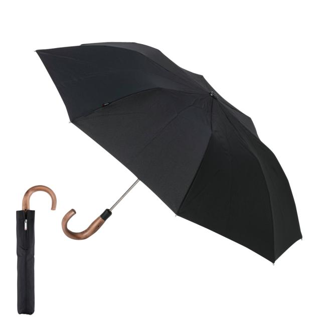 折りたたみ傘 Knirps Topmatic SL Black KNS828 ウッドハンドル 雨傘 （ クニルプス 折り畳み傘 大きめ メンズ レディース 丈夫 ワンタッチ 撥水 コンパクト 折りたたみ 傘 かさ 収納袋 安全 安心 頑丈 シンプル プレゼント ）