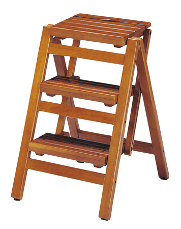 折り畳みステップチェア3段FST-65(BR) （ 3段 踏み台 踏台 脚立 椅子 イス 木製 台 ブラウン 木 ステップ台 スツール 天然木 北欧 ナチュラル シンプル ）の通販は 7,618円