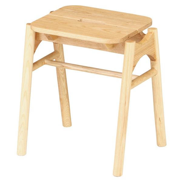 八幡産業 天然木製スツール 直径400mm 高さ440mm 2脚 セット スツール