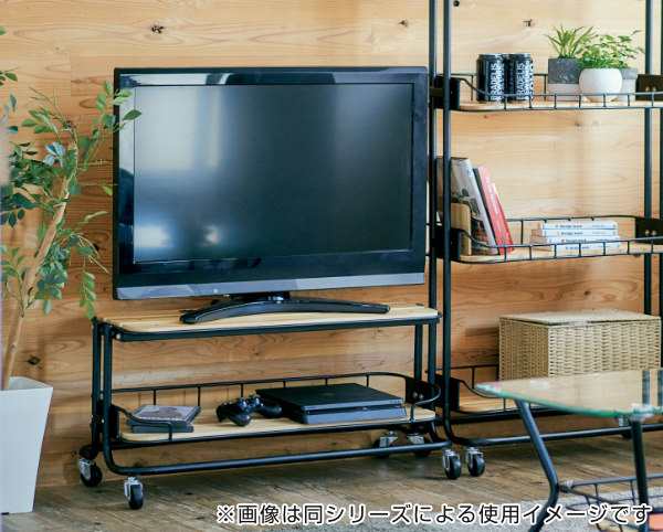 テレビ台 ローボード キャスター付 スチールフレーム 約幅85cm （ TV