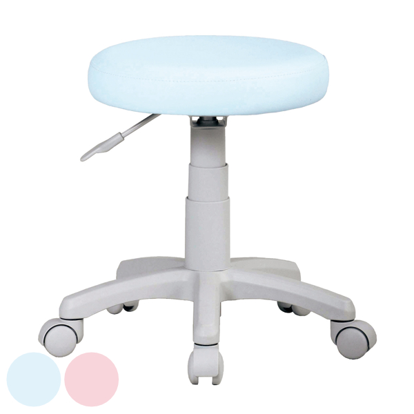 スツール 高さ42〜52cm パステル キャスター付き 椅子 丸椅子 高さ調整 ワークスツール オフィス （ 回転椅子 キャスター付き椅子 キャスターチェア 丸 イス レザー調 背もたれなし デスクチェア チェア パソコンチェア ）