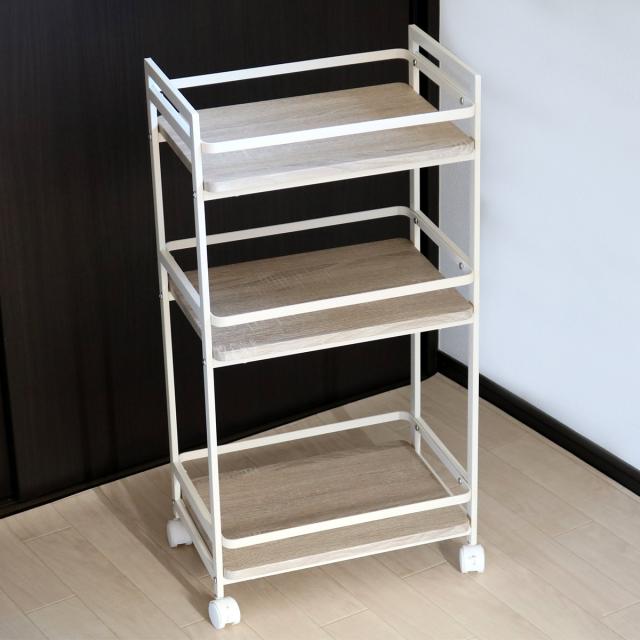 キッチンワゴン 幅43.5cm 3段 ヴィンテージ調 （ キッチン収納 収納