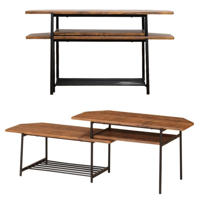 伸縮テレビ台 19〜30V型対応 ブルックリンスタイル スチール 幅80