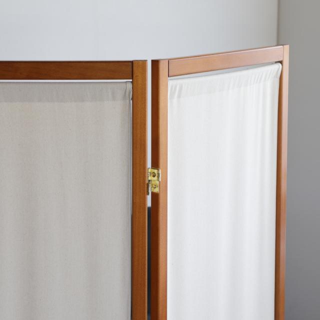 衝立 4連 高さ150cm 帆布 和風 天然木 完成品 （ パーテーション