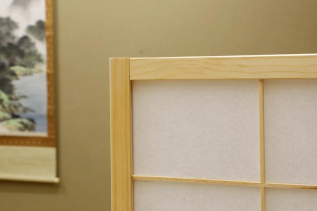 和風衝立 4連 折りたたみ 高さ180cm 天然木 完成品 不織布 （ 衝立 和風 目隠し パーテーション スクリーン 自立 間仕切り 仕切り パーティション パーティーション サロン オフィス 店舗 飲食店 事務所 四連 ）_6