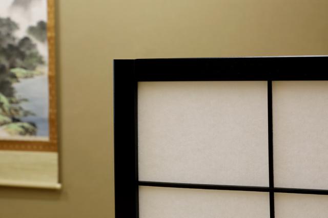 和風衝立 4連 折りたたみ 高さ180cm 天然木 完成品 不織布 （ 衝立 和風 目隠し パーテーション スクリーン 自立 間仕切り 仕切り パーティション パーティーション サロン オフィス 店舗 飲食店 事務所 四連 ）_7