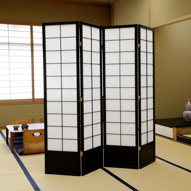 和風衝立 4連 折りたたみ 高さ180cm 天然木 完成品 不織布 （ 衝立 和風 目隠し パーテーション スクリーン 自立 間仕切り 仕切り パーティション パーティーション サロン オフィス 店舗 飲食店 事務所 四連 ）_9