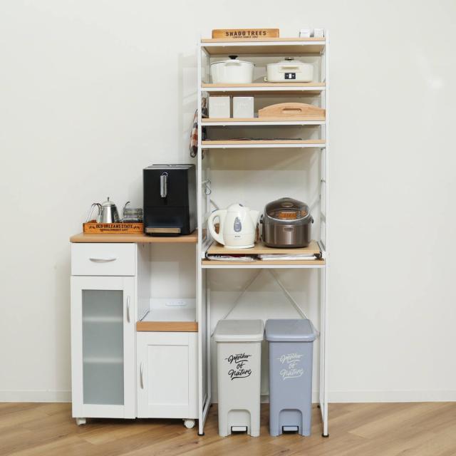 キッチンラック 幅58cm スライド棚 スチール S字フック3個付き SARA