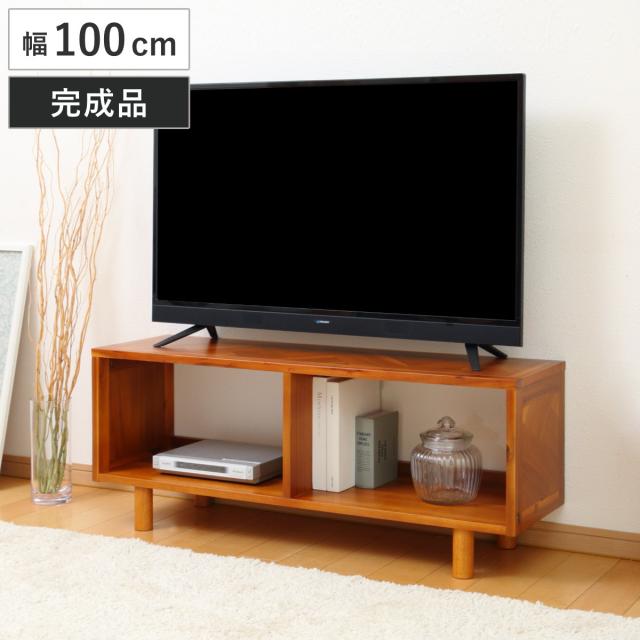 テレビ台 幅100cm ローボード 寄木突板 ヴィンテージ調 HENT （ ヘント 幾何学柄 ラック オープンタイプ 扉なし 収納 天然木 木製 家具 AVボード 棚 飾り棚 ）