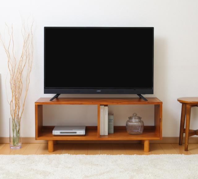 テレビ台 幅100cm ローボード 寄木突板 ヴィンテージ調 HENT （ ヘント 幾何学柄 ラック オープンタイプ 扉なし 収納 天然木 木製 家具 AVボード 棚 飾り棚 ）_8
