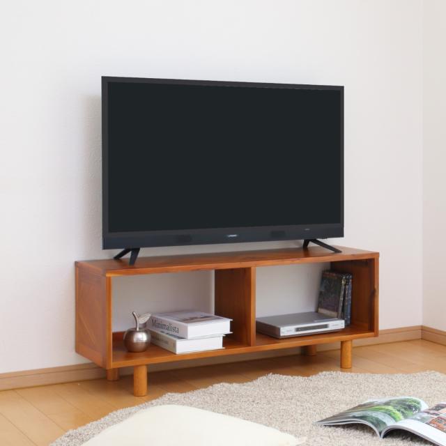 テレビ台 幅100cm ローボード 寄木突板 ヴィンテージ調 HENT （ ヘント 幾何学柄 ラック オープンタイプ 扉なし 収納 天然木 木製 家具 AVボード 棚 飾り棚 ）