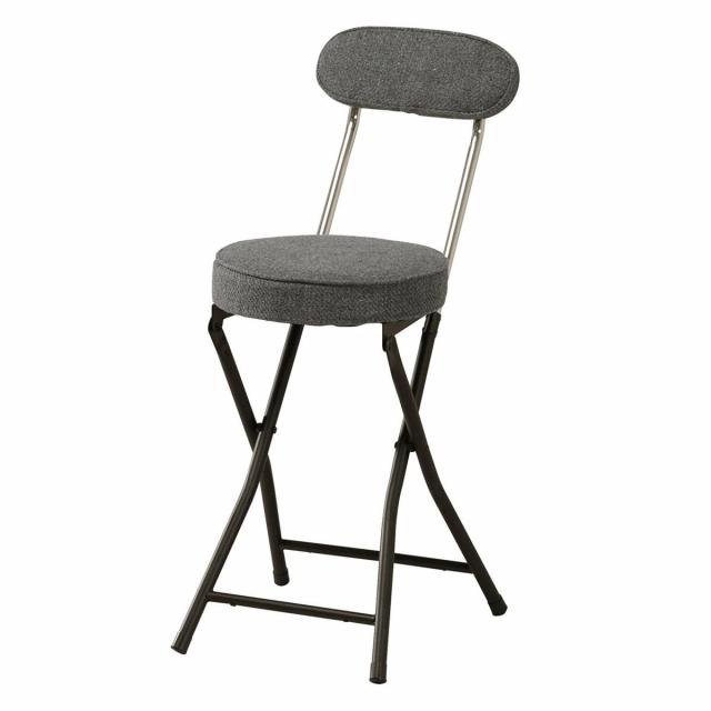 スツール 4脚セット 高さ約50cm 背もたれ付き フォールディングスツール 折りたたみ椅子 （ ファブリック 布 丸 ラウンド 椅子 セット 折りたたみイス 来客用 キッチンチェア 50センチ おしゃれ ）_10