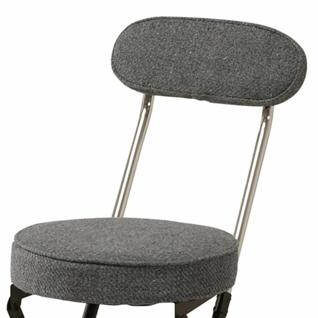 スツール 4脚セット 高さ約50cm 背もたれ付き フォールディングスツール 折りたたみ椅子 （ ファブリック 布 丸 ラウンド 椅子 セット 折りたたみイス 来客用 キッチンチェア 50センチ おしゃれ ）_6