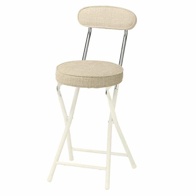 スツール 4脚セット 高さ約50cm 背もたれ付き フォールディングスツール 折りたたみ椅子 （ ファブリック 布 丸 ラウンド 椅子 セット 折りたたみイス 来客用 キッチンチェア 50センチ おしゃれ ）_9