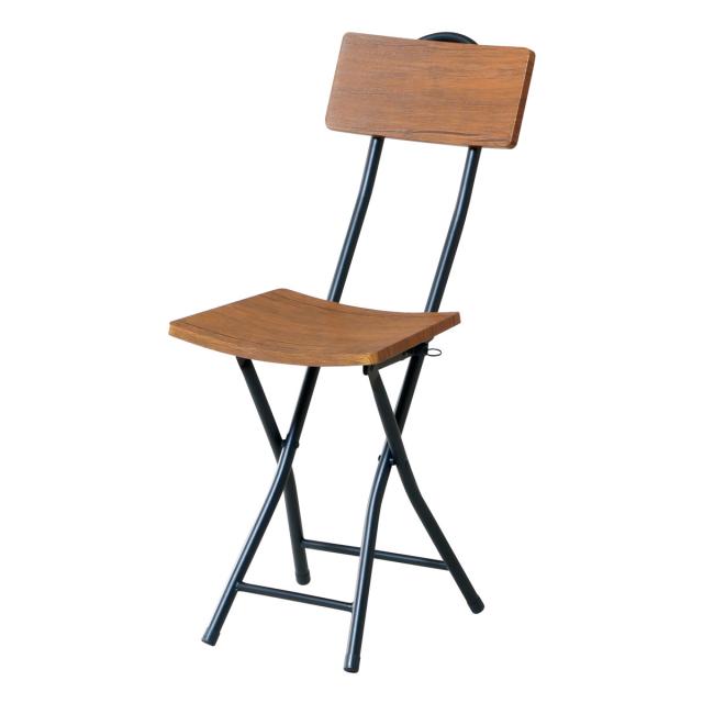 折りたたみチェア 2脚セット フォールディングチェア 座面高43cm 折りたたみ椅子 （ ヴィンテージ調 セット イス 腰掛け いす 折り畳み 折りたたみイス 木目調 背もたれ付き 来客用 キッチンチェア 43センチ おしゃれ ）_9